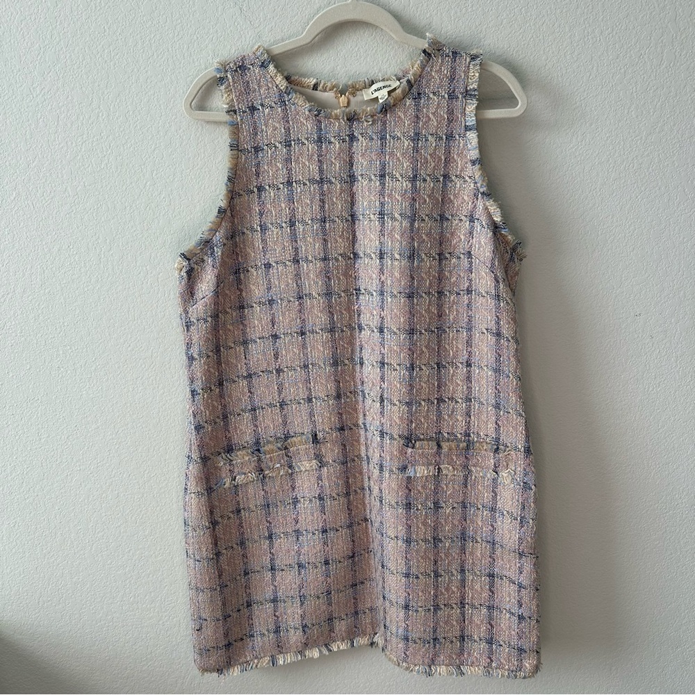NWT L'Agence Florian Florian Tweed
Shift Mini Dress SZ L - Picture 3 of 9